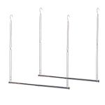 StorageManiac Pack of 2 Adjustable Hanging Closet Rod, Double Hanging Closet Rod Organizer with Adjustable Horizontal Rod, Chrome