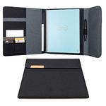 Rocketbook Capsule 2.0 Folio Cover for Core, Panda & Fusion - Made From 100% Recycled PET Plastic, Pen Holder, Magnetic Clasp - Black, Letter A4