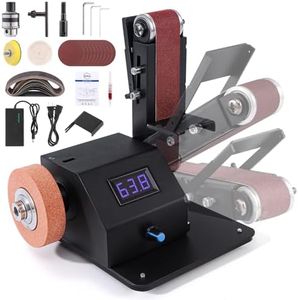 Gyfent Mini Belt Sander for DIY, 4-in-1 Bench Grinder Kit 90° Adjustable Electric Belt Sander 10000 RPM Continuously Variable Speed Spindle Sander for Woodworking Metalworking