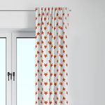 Bacati Playful Foxs Curtain Panel, Orange/Grey