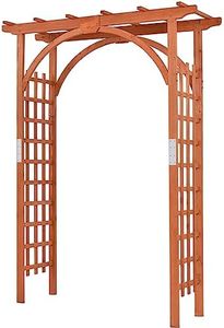 Giantex 85in Wood Arbor Wedding Arch Garden Trellis Pergola Arbor for Climbing Plant Wedding Bridal Party Prom Decoration, Outdoor Wedding Garden Arbors
