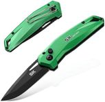 SK Folding Pocket Knife, Premium D2 Steel Blade, Aluminum Handle with Wire Belt Clip