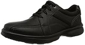 Clarks Men's Bradley Walk Oxford shoe, Black Tumbled Leather, 8 UK