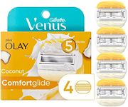 Gillette Venus ComfortGlide plus Olay Coconut Women's Razor Blade Refills, 4 Count (Pack of 1)