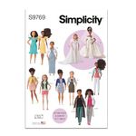 Simplicity 11.5" Fashion Clothes for Regular and Curvy Size Sewing Pattern Packet by Andrea Schewe Designs, Code S9769, for 11.5 Inch Dolls, Multicolor