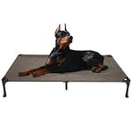 Veehoo Cooling Elevated Dog Bed, Portable Raised Pet Cot with Washable & Breathable Mesh, No-Slip Rubber Feet for Indoor & Outdoor Use, XX-Large, Brown