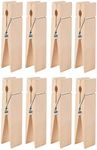 Jumbo Wooden Clothespins for Crafts (6 x 1.38 x 1.2 in, 8-Pack)