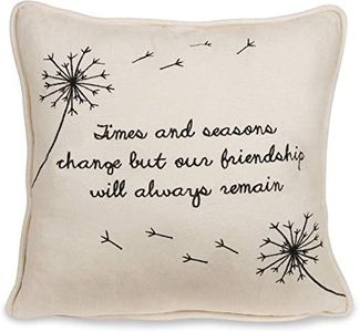 Pavilion Gift Company Dandelion Wishes-Times and Seasons Change but Our Friendship Will Always Remain 12" Decorative Micro Suede Pillow Light Yellow, 1 Count (Pack of 1)