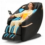 ROTAI Full Body Massage Chair,Zero Gravity Recliner Chair for Home,24 Fixed Massage Roller Nodes,Back Massagers for Pain Relief, Chair Massager with Heat - Black