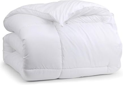 NY Threads King Comforter, Doona 370 GSM, Microfiber Quilted Duvet 220x240 cm, Soft and Box Stitched Quilt (White)