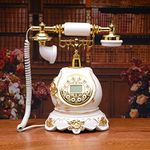 Dravizon Corded Old Fashion Antique Telephone Decor,Wired Home Office Telephone Decor System, Ceramic Antique Style,Vintage Decorative Telephones Corded Retro Phone for Home Hotel Office Deco