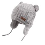 DRESHOW Baby Hat Cute Bear Toddler Earflap Beanie Warm for Fall Winter, Grey, Size- 7-15 Months/ Medium