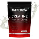 NAKPRO Micronised Creatine Monohydrate Powder 100g, Unflavoured | 3g Creatine/Serving | Trustified Certified | Rapid Absorption Pre/Post Workout Supplement for Muscle Repair & Recovery