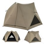 COSTWAY Pop-up Camping Tent, Portable Dome Tent with Carry Bag and Rainfly, Waterproof & Windproof 4-Season Sun Shelter for Backpacking Hiking (Olive Green, 6 Sided Tent)