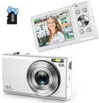 Digital Camera 4K Auto Focus Vlogging Camera 48MP 16X Digital Zoom Digital Camera with 32GB Memory Card YouTube Portable Compact Small Video Camera for Teens Adult Beginner Kids