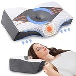 Memory Foam Pillow for Neck and Shoulder Pain, Orthopedic Neck Support Pillows for Sleeping, Adjustable Ergonomic Bed Pillow for Side, Back, Stomach Sleeper - Hollow Design, Ear Pain Free