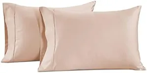 Lane Linen 600 Thread Count 100% Cotton Satin King Pillow Cases Set of 2, Luxury Hotel Collection - Easy Fit, Breathable & Cooling, Soft Like Silk Pillow Cases King Size - (20" X 40") - Sepia Rose