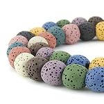BEADNOVA 10mm Color Lava Beads Natu
