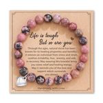 Inspirational Long Distance Gifts for Women Girls Natural Stone Bracelet Gift for Friends Sister Birthday Christmas Gift for Mom Daughter Get Well Soon Gifts for Women Girls Beaded Bracelets for Women