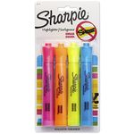 Sharpie Tank Highlighters, Chisel Tip, Assorted Colours, 4 Count