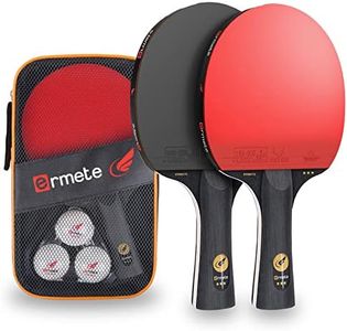 Ermete Palas de Ping Pong, 2 raquetas profesionales, 3 pelotas de ping pong y bolsa de transporte, ideal para principiantes, familias y profesionales