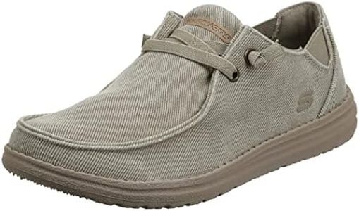 Skechers Men's Melson-Raymon Canvas Slip on Moccasin, Taupe, 13
