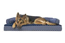 Furhaven Pet Dog Bed | Orthopedic Plush & Décor Comfy Couch Sofa-Style Pet Bed for Dogs & Cats, Diamond Blue, Jumbo
