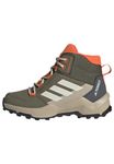 adidas Terrex AX4R MID Hiking Shoes, Olive Strata/Wonder White/Orange, 6 UK