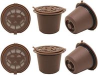 i Cafilas Reusable Coffee Capsules Refillable Pods Filter Compatible with Nespresso Coffee Makers 6pcs (Brown)