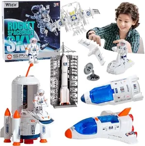 Wbzle Space Shuttle Toys |Set with Light and Sound, Rocket Ship Toys |Playset with Spray Effects, Astronaut Toy for Kids 3-5 | Outer Space ToyGift for Boys & Girls |