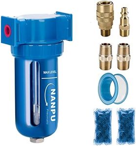 NANPU Zinc Alloy Desiccant Dryer, Compressed Air in Line Filter, Moisture Water Separator, Poly Bowl (3/8" NPT)