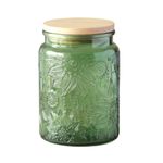 ANSQU Vintage Glass Jar, Candy Jar with Lid, 700ml Vintage Colored Mason Jar for Kitchen Decorative Jar for Coffee Tea Candy Cookies, Cute Jar (Green, 1 Pack)