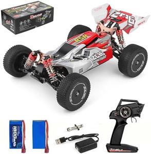 WLTOYS 144001 Racing RC Cars,1:14 Scale High Speed Remote Control Car for Adults Kids, Fast Cars with 2 Batteries, 2.4GHz Buggy Off-Road Drift RTR Aluminum Alloy Chassis (Red)