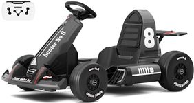 GLAF Electric Go Kart for Kids 12V Battery Powered Pedal Go Kart for Toddler 3+ Years Drifting Kart Outdoor Race Toy for Boys Girls with Adjustable Seat Remote Control LED Lights&Music （Black）