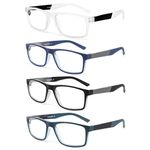 DONGDI 4 Pack Blue Light Blocking Glasses Classical Design with Spring Hinge Computer Glasses for Women Men Readers +1.25