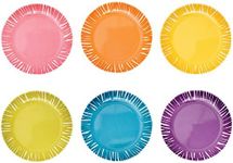 French Bull Melamine Assorted Plates-6 Piece Set -Melamine Dinnerware-Platter, Serving, Party, Platter, Dish (6" Appetizer Plate, Fringe)