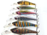 wLure 6 Lures per Pack Minnow Fishing Lures Lifelike 3 1/3 inch 1/4 oz HM515KB (HM515KB, with Tackle Box)