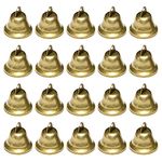 GmeDhc Vintage Bells for Crafts, 20 Pack Mini Hanging Bells, Christmas Tree Decorations Bells, Jingle Bells Gold for Crafts, Christmas Bells Decorations for DIY Crafts, Wind Chimes, Dog Training