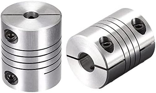 sourcing map 2PCS Motor Shaft 6.35mm to 10mm Helical Beam Coupler Coupling 25mm Dia 30mm Long