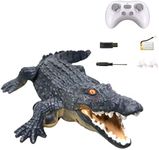 BSTCAR Remote Control Crocodile with Sounds and Lights, USB Rechargeable RC Prank Crocodile Toy Electric Simulation Crocodile Pool Bathtub Game Birthday Gifts for Children Kids Boys Girls Age 3-12