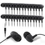 Wholesale School Earbuds Headphones 100 Pack Bulk Earphones for Classroom Students Kids Teens Children Gift and Adult (100 Black)