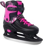 Nattork Kids Ice Skates 4 Sizes Adjustable for Girls Boys,Beginner Ice Skating for Outdoor, Soft and Comfortable Hard Protection for Children Youth Adult Age 11 12 13 14 Rosy