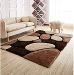 Aone Enterprises 5x7Ft Carpet for Living Room Super Soft Rug Area Runner for Home Bedroom Kitchen & Hall Floor Covering Carpets Bedside Soft Rug, 5x7 Feet(Coffee Stone, 5x7)