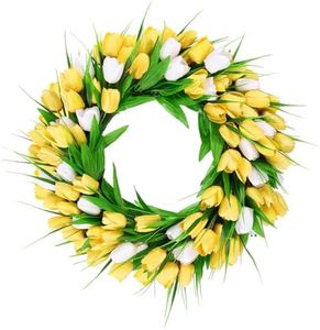 U'Artlines 20 Inch Tulip Wreath For Front Door