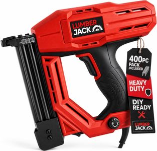 Lumberjack Electric Brad Nailer Stapler – Heavy Duty for Carpentry & Upholstery, Includes Staples & Nails