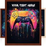 Gaming Wall Art Decor PS5 - Customizable and Personalized Graffiti Poster Photo Print, Ideal For Kids Bedroom, Gaming Room, Dorm, Playroom, Office - Premium Framing Options, Ready to Hang, - Quality Luster Print, USA Made Custom Name