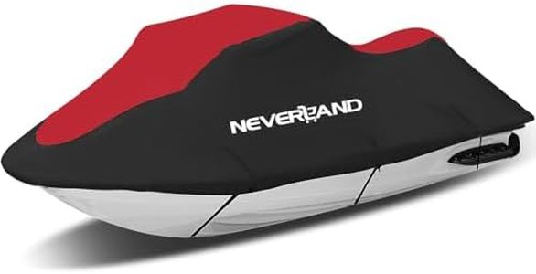 NEVERLAND Jet Ski Cover Suitable for 2 3 Seater Jetski Covers Heavy Duty Waterproof with 2 Air Vent Marine Grade UV Resistant Compatible with Yamaha Sea-Doo Lengths 120'' to 135"(Red)