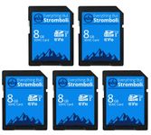 Everything But Stromboli 8GB SD Card (5 Pack) Speed Class 10 UHS-1 U1 C10 8G SDHC Memory Cards for Compatible Digital Camera, Computer, Trail Cameras