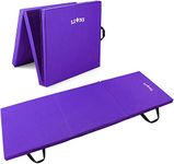 Lions Gymnastic Mat - 50MM Thick Tri Folding Yoga Exercise Gym Play Fitness Floor Matt - 180x60cm (Purple)