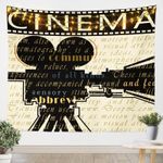 Camera Wall Hanging Vintage Movie Theater Tapestry For Kids Boys Girls Children Cinema Poster Wall Blanket Ultra Soft Decor Old Fashion Home Decor Wall Art Large 59"x82"